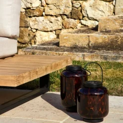 Fabrique de Styles Lanterne solaire en verre leopard d16xh35.5cm*Enfant Luminaires|Jardin