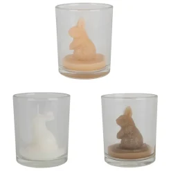 Fabrique de Styles Lot de 3 bougies lapin blanc beige et marron 2h - Floreal* Bougies Non Parfumées