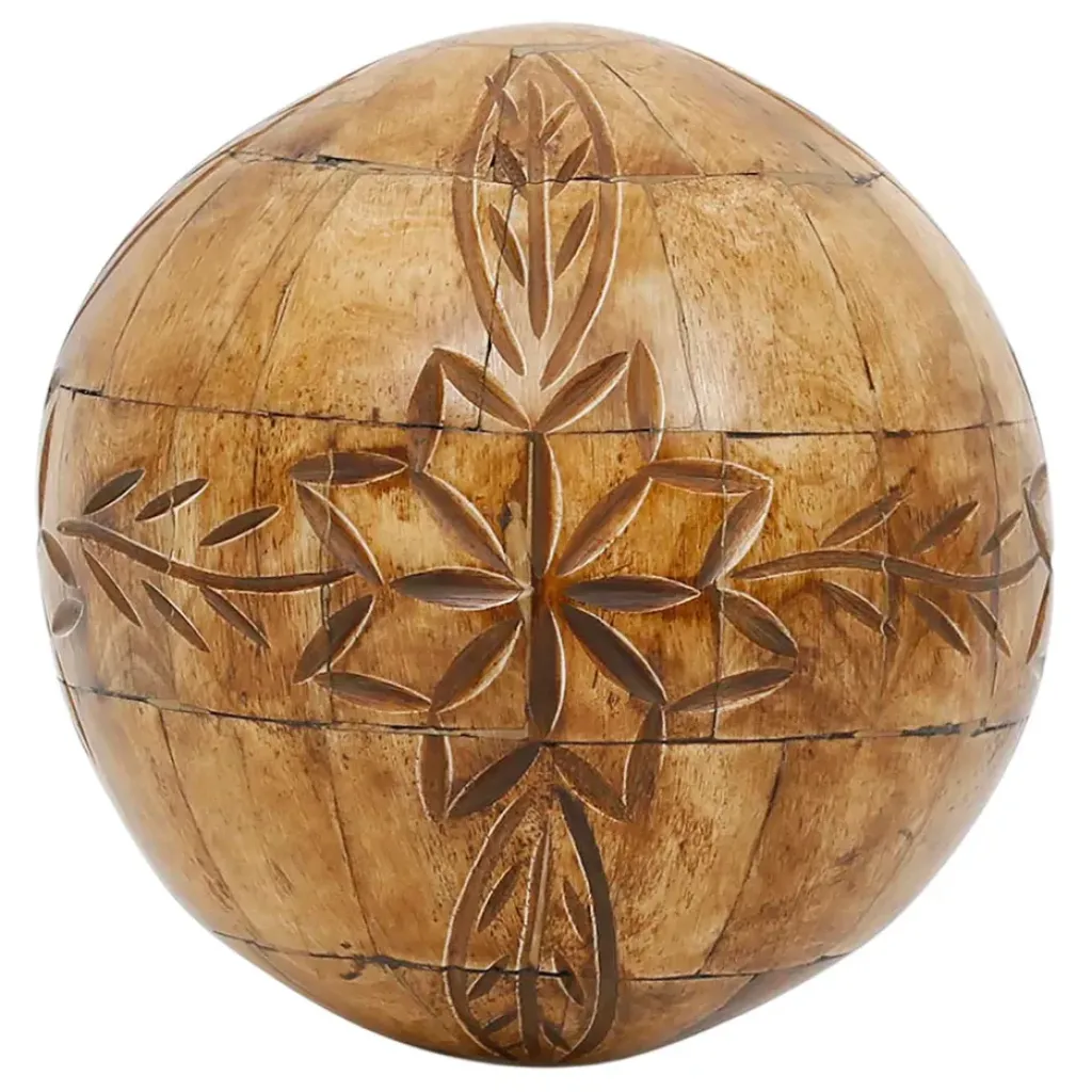 Fabrique de Styles Lot de 6 boules décoratives en résine ivoire et brun - Yumbe* Petits Objets Déco