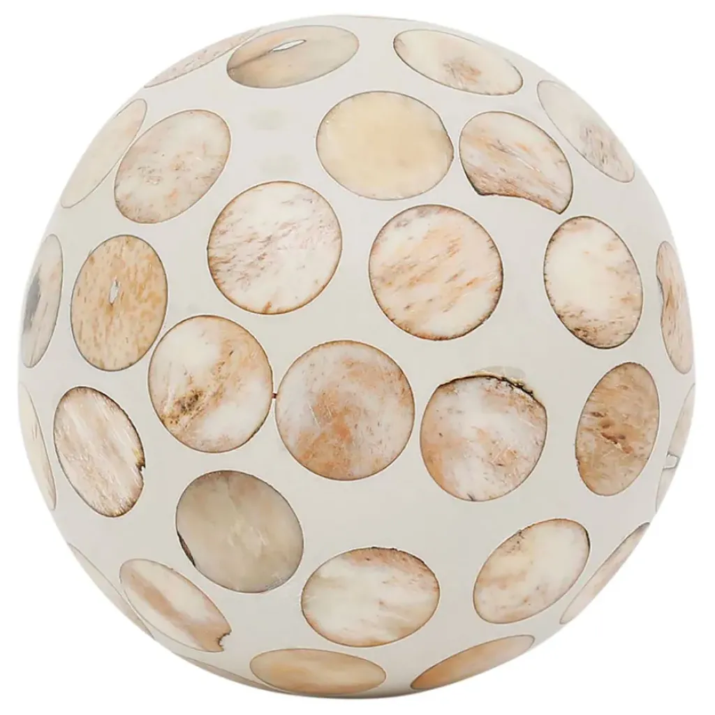 Fabrique de Styles Lot de 6 boules décoratives en résine ivoire et brun - Yumbe* Petits Objets Déco