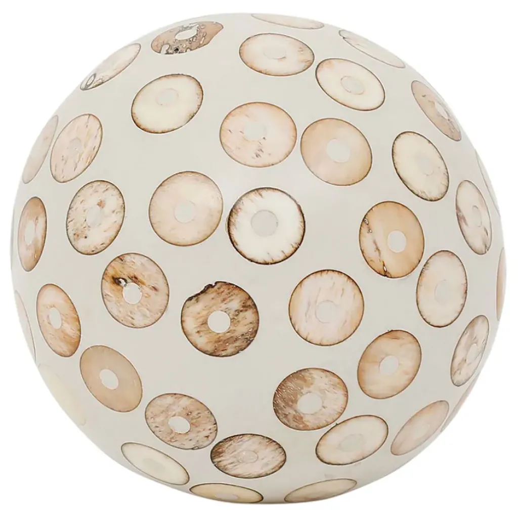 Fabrique de Styles Lot de 6 boules décoratives en résine ivoire et brun - Yumbe* Petits Objets Déco