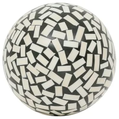 Fabrique de Styles Lot de 6 boules décoratives en résine noir et blanc d10cm - Etnik* Petits Objets Déco
