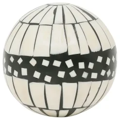 Fabrique de Styles Lot de 6 boules décoratives en résine noir et blanc d10cm - Etnik* Petits Objets Déco