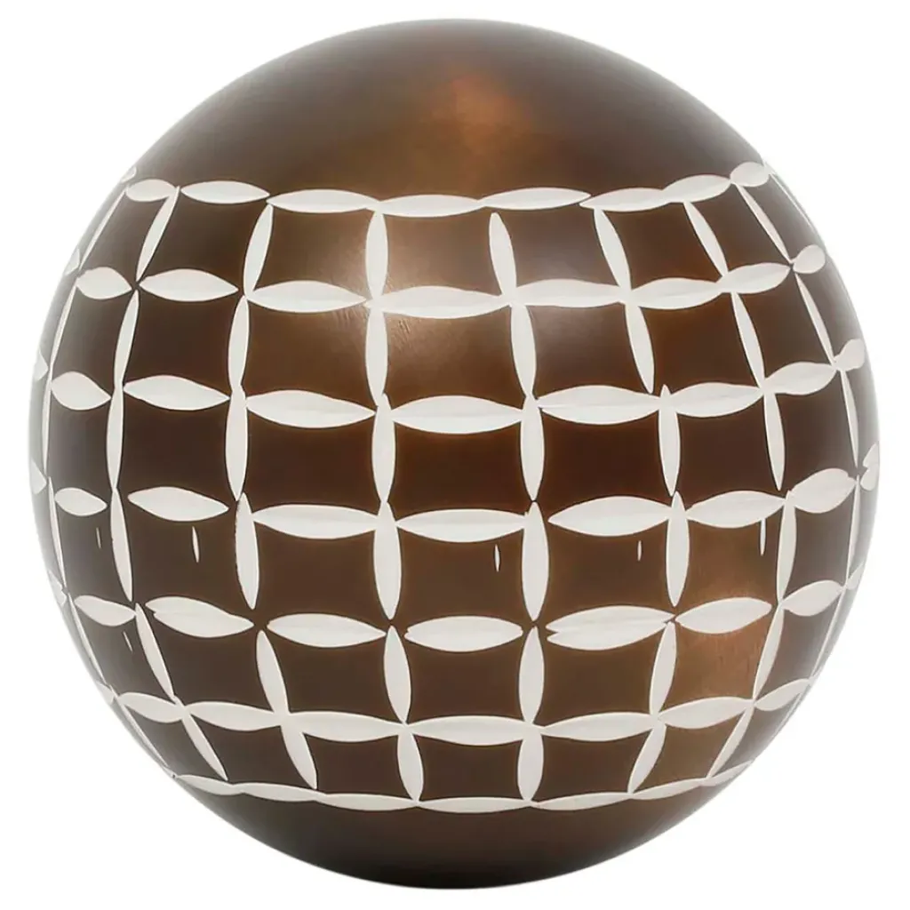 Fabrique de Styles Lot de 6 boules décoratives en résine brun et ivoire - Sumba* Petits Objets Déco