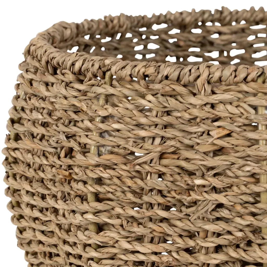 Fabrique de Styles Lot de 2 corbeille pommes en jonc de mer naturel et vert - Les Fruits* Paniers Et Corbeilles