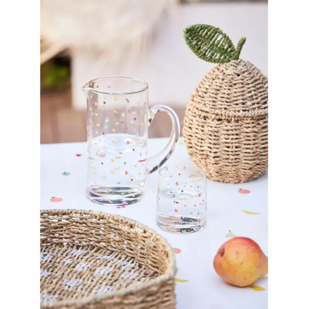 Fabrique de Styles Lot de 2 corbeille pommes en jonc de mer naturel et vert - Les Fruits* Paniers Et Corbeilles