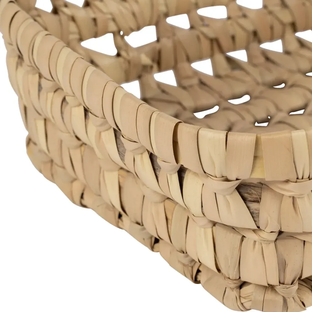 Fabrique de Styles Lot de 2 corbeilles en feuille de palmier 25x20xh10cm - Beezz* Paniers Et Corbeilles