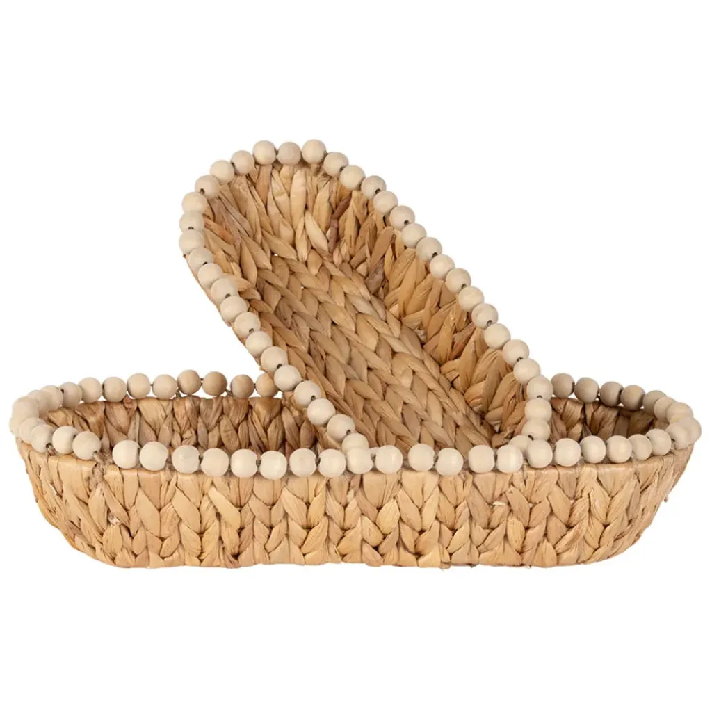 Fabrique de Styles Lot de 2 corbeilles en Jacynthe d'eau et fer - Eté A La Mer* Paniers Et Corbeilles