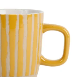 Fabrique de Styles Lot de 2 mugs en grès jaune et blanc - courba* Tasses Et Mugs