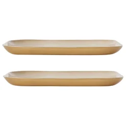 Fabrique de Styles Lot de 2 plateau en fer et doré - bordemer* Plateaux