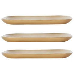 Fabrique de Styles Lot de 3 plateaux en fer bleu et doré - corfou* Plateaux