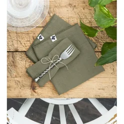 Fabrique de Styles Lot de 3 serviettes de table en gaze de coton 40x40cm - Gaia* Serviettes De Table