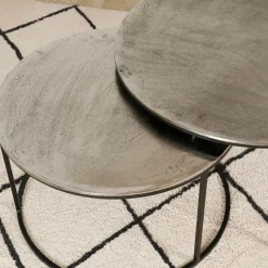 Fabrique de Styles Lot de 2 table gigogne en aluminium et fer - Felia* Table Basses