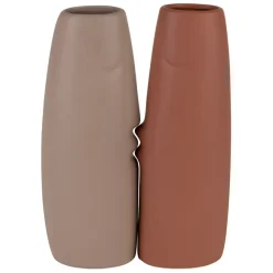 Fabrique de Styles Lot de 2 vases visage en grès et beige h30cm* Vases Et Soliflores