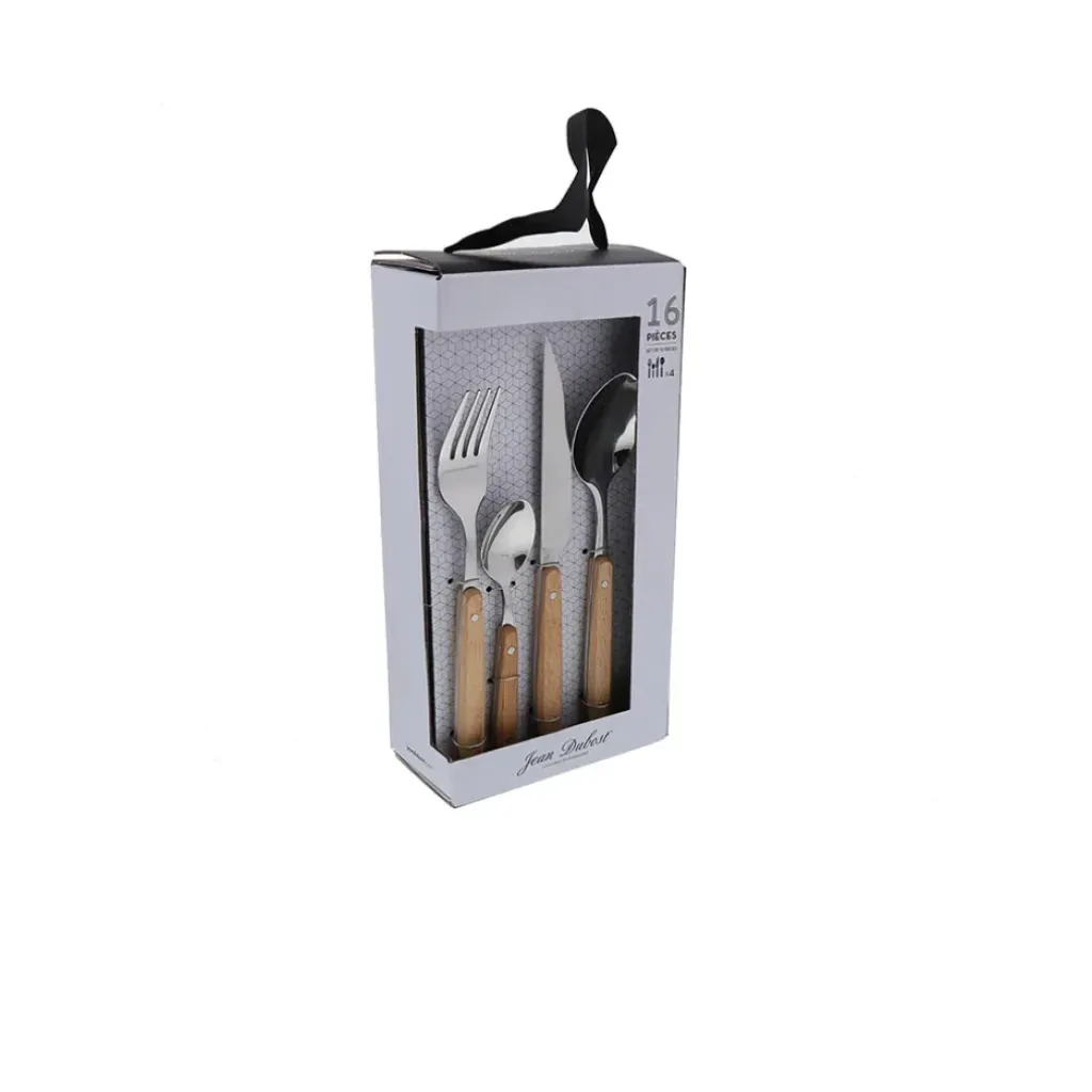 Fabrique de Styles Menagere woody 16 pièces en acier inoxydable et bois* Ménagères
