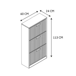 Fabrique de Styles Meuble à chaussures 3 portes H113cm - Kara* Bibliothèques Et Étagères