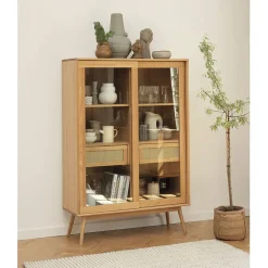 Fabrique de Styles Meuble haut en placage chêne h160cm - barrali* Buffets Et Vitrines