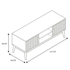 Fabrique de Styles Meuble tv en bois naturel 117x48cm - kara* Meubles Tv