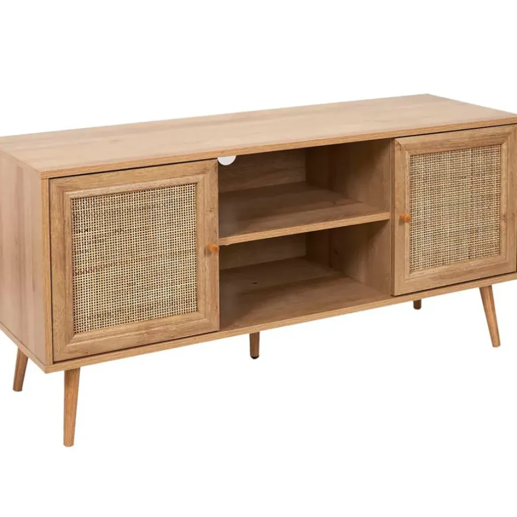 Fabrique de Styles Meuble TV en bois et cannage L115cm - Baia* Meubles Tv