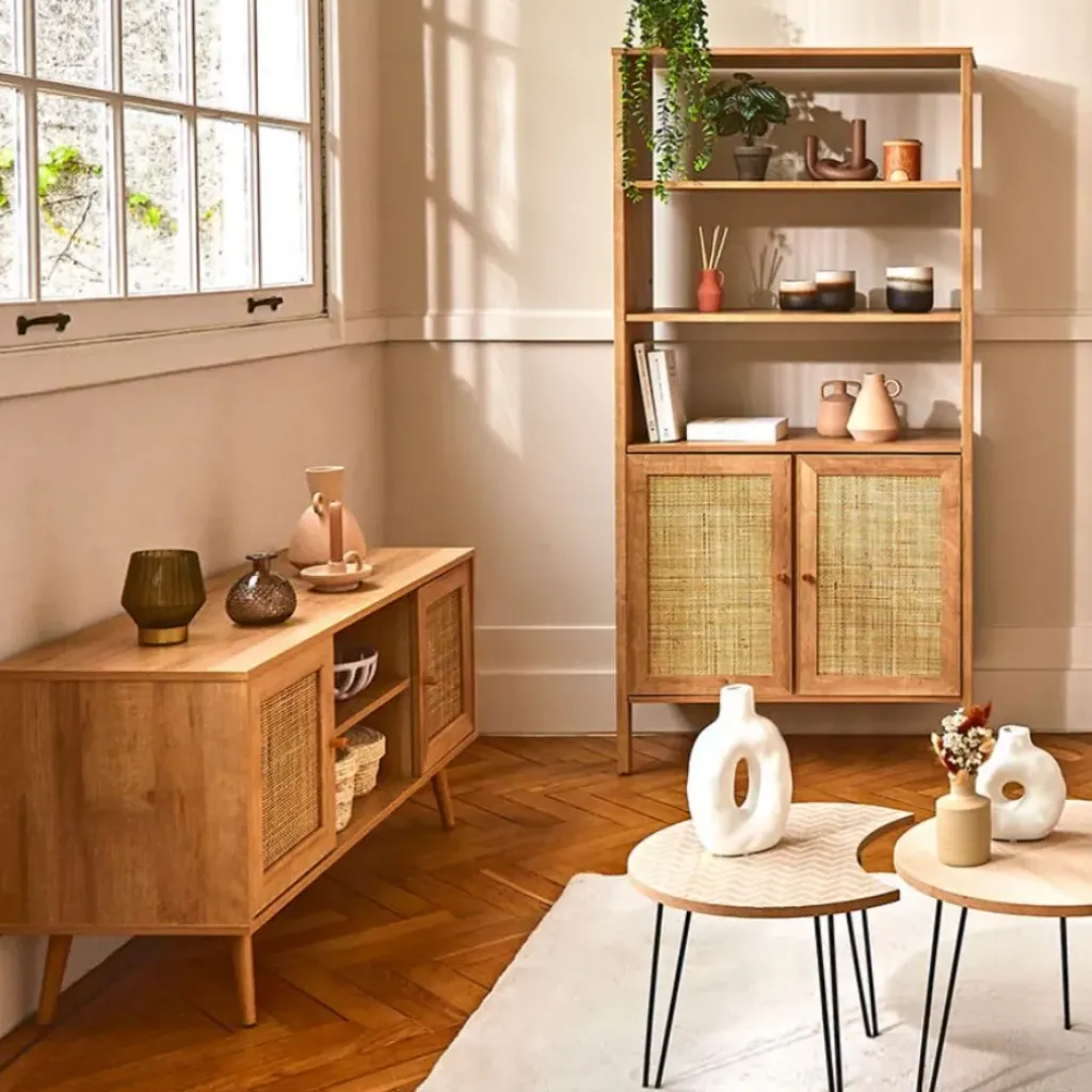 Fabrique de Styles Meuble TV en bois et cannage L115cm - Baia* Meubles Tv