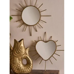 Fabrique de Styles Miroir cœur en laiton 20x20cm - Jolinio* Miroirs