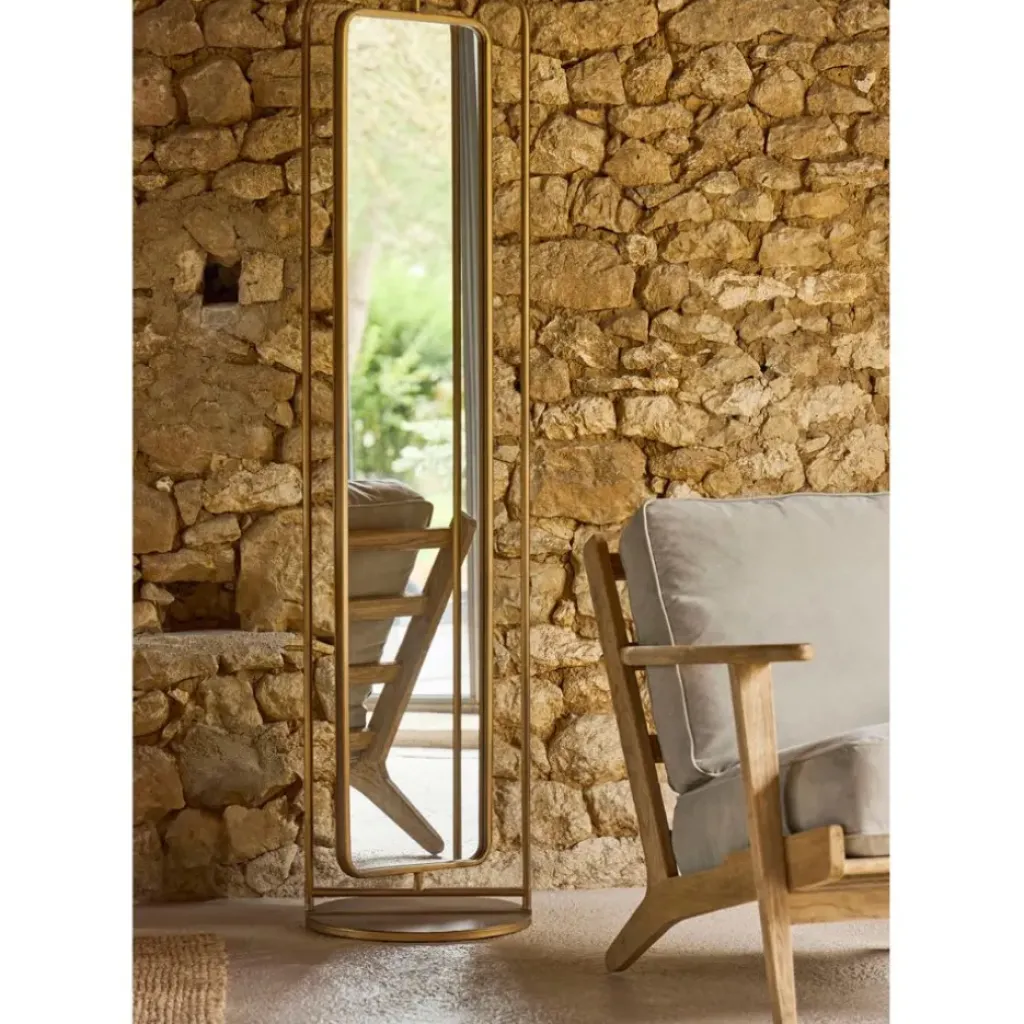 Fabrique de Styles Miroir en fer et panneau de bois h169cm - Aziru* Miroirs