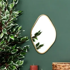 Fabrique de Styles Miroir losange contour dore 34x25cm* Miroirs