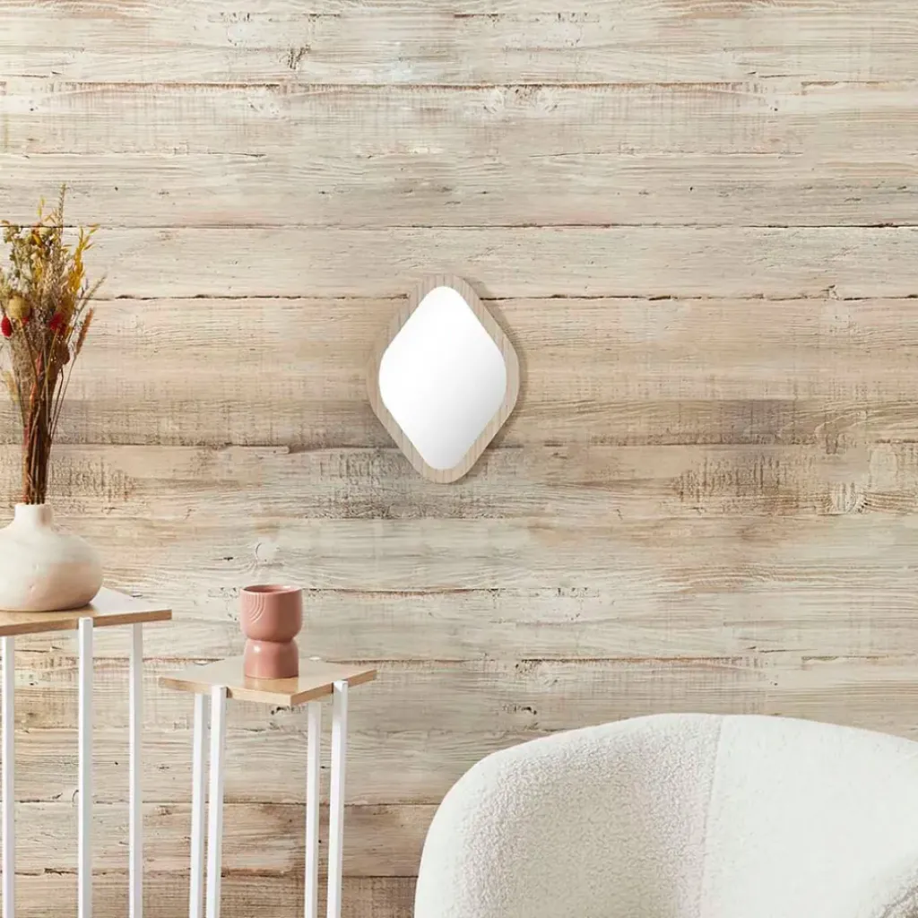 Fabrique de Styles Miroir losange en bois clair 25x34cm - Elio* Miroirs