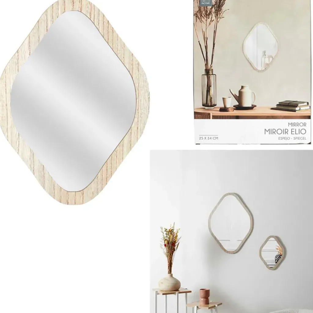 Fabrique de Styles Miroir losange en bois clair 25x34cm - Elio* Miroirs