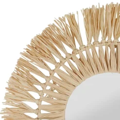 Fabrique de Styles Miroir rond en raphia d50cm* Miroirs