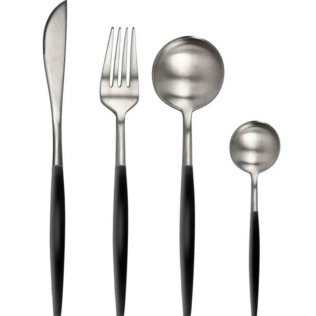 Fabrique de Styles Ménagère 16 pièces en inox et noir - Mazarin* Ménagères