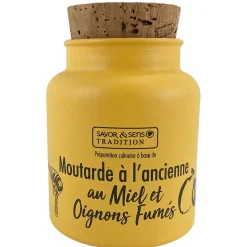 Fabrique de Styles Moutarde à l'ancienne au miel et aux oignons fumés au bois de hêtre* Condiments Et Épices