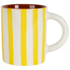 Fabrique de Styles Mug en grès rayé jaune et blanc 40cl - Alaria* Tasses Et Mugs