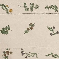 Fabrique de Styles Nappe carrée en coton naturel et vert 160x160cm - Juline* Nappes