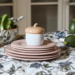 Fabrique de Styles Nappe en coton gris vert 260x160cm - Rose noire* Nappes