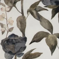 Fabrique de Styles Nappe en coton gris vert 160x160cm - Rose noire* Nappes