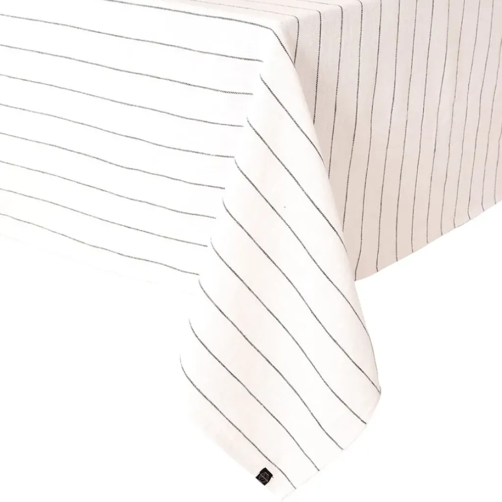 Fabrique de Styles Nappe rayée en lin et coton 160x160cm - Calvi II* Nappes