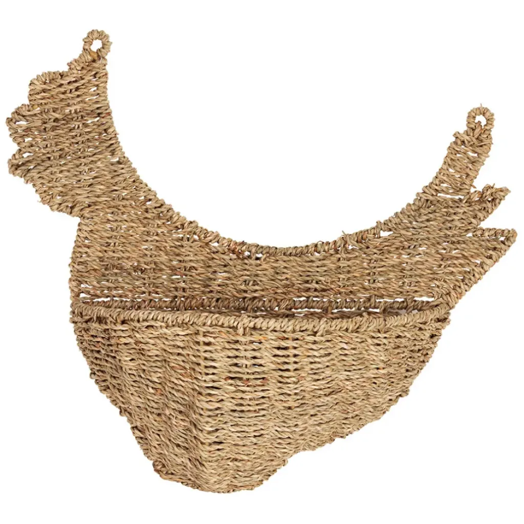 Fabrique de Styles Panier mural poule en jonc de mer 42x38cm - Chaumière* Paniers Et Corbeilles