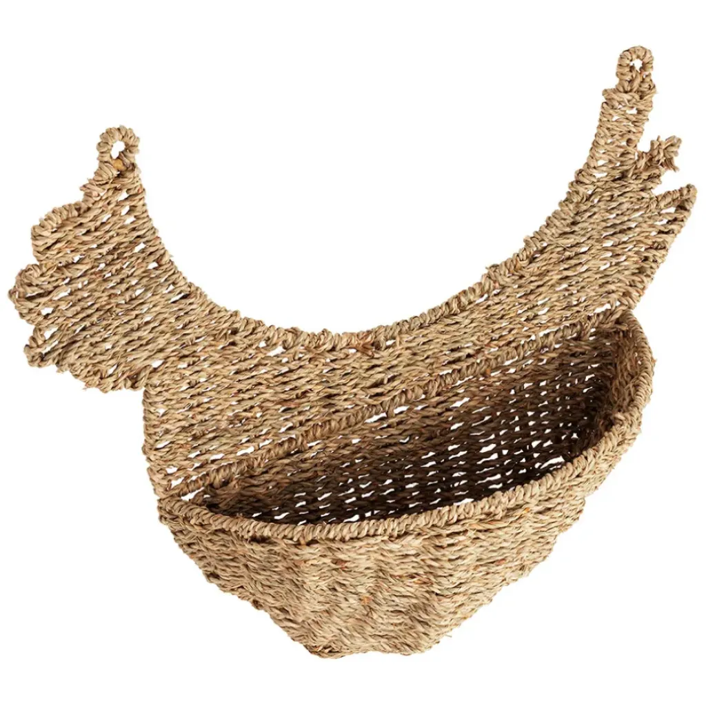 Fabrique de Styles Panier mural poule en jonc de mer 42x38cm - Chaumière* Paniers Et Corbeilles
