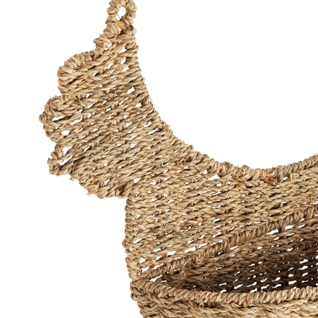 Fabrique de Styles Panier mural poule en jonc de mer 42x38cm - Chaumière* Paniers Et Corbeilles