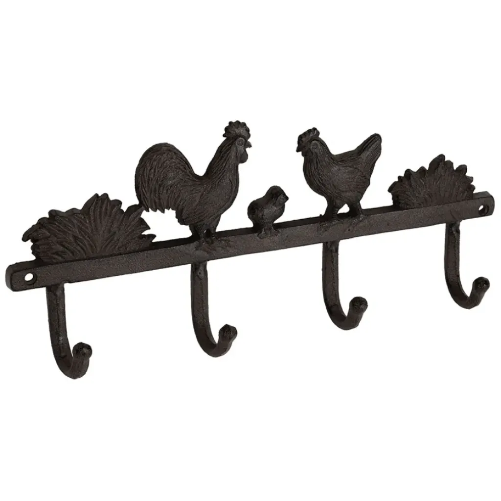 Fabrique de Styles Patère 4 crochets en fonte - Basse-Cour* Patères