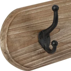 Fabrique de Styles Patère 5 crochets en sapin et métal L85cm - Trappeur* Patères