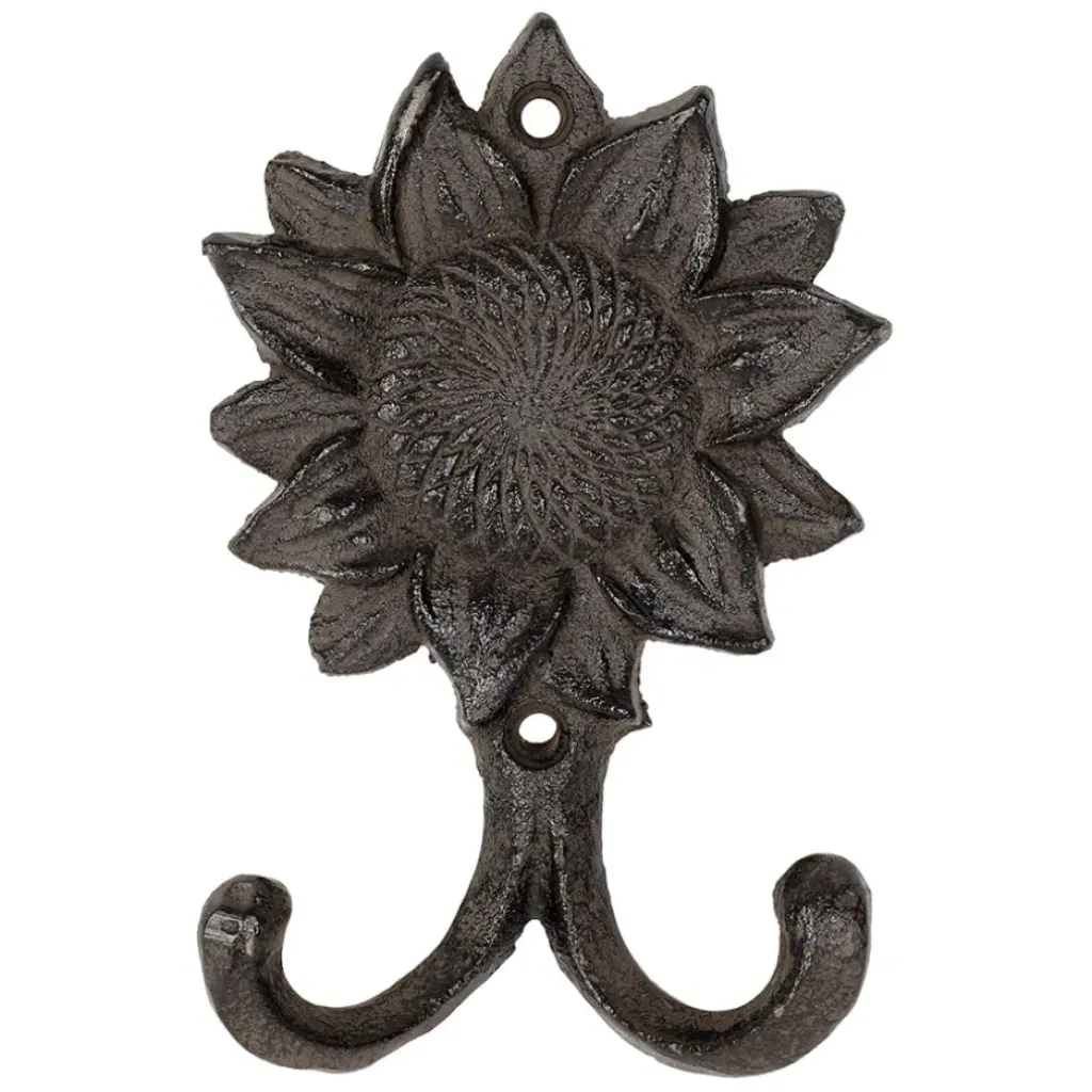 Fabrique de Styles Patère double tournesol en fonte* Patères