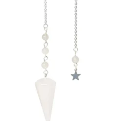 Fabrique de Styles Pendule hexagonal en cristal de roche et charm étoile* Méditation Et Yoga