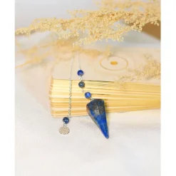 Fabrique de Styles Pendule hexagonal en lapis-lazuli et charm fleur de vie* Méditation Et Yoga