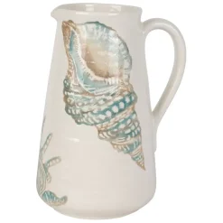 Fabrique de Styles Pichet en faïence bleu et beige 5l - Bord De Mer* Carafes Et Pichets