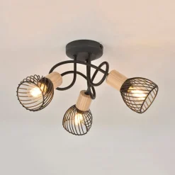 Fabrique de Styles Plafonnier 3 lumières en metal h21 cm mat noir - kento* Suspensions