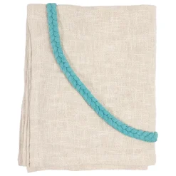 Fabrique de Styles Plaid brodé "amore mio" en coton écru 170x130cm - Lumi* Plaids