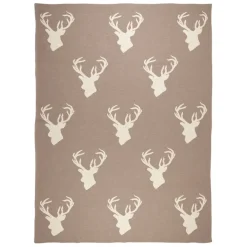 Fabrique de Styles Plaid cerf en coton 150x125cm - Noel* Plaids