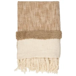 Fabrique de Styles Plaid tufté en coton et écru 170x130cm - Klosen* Plaids